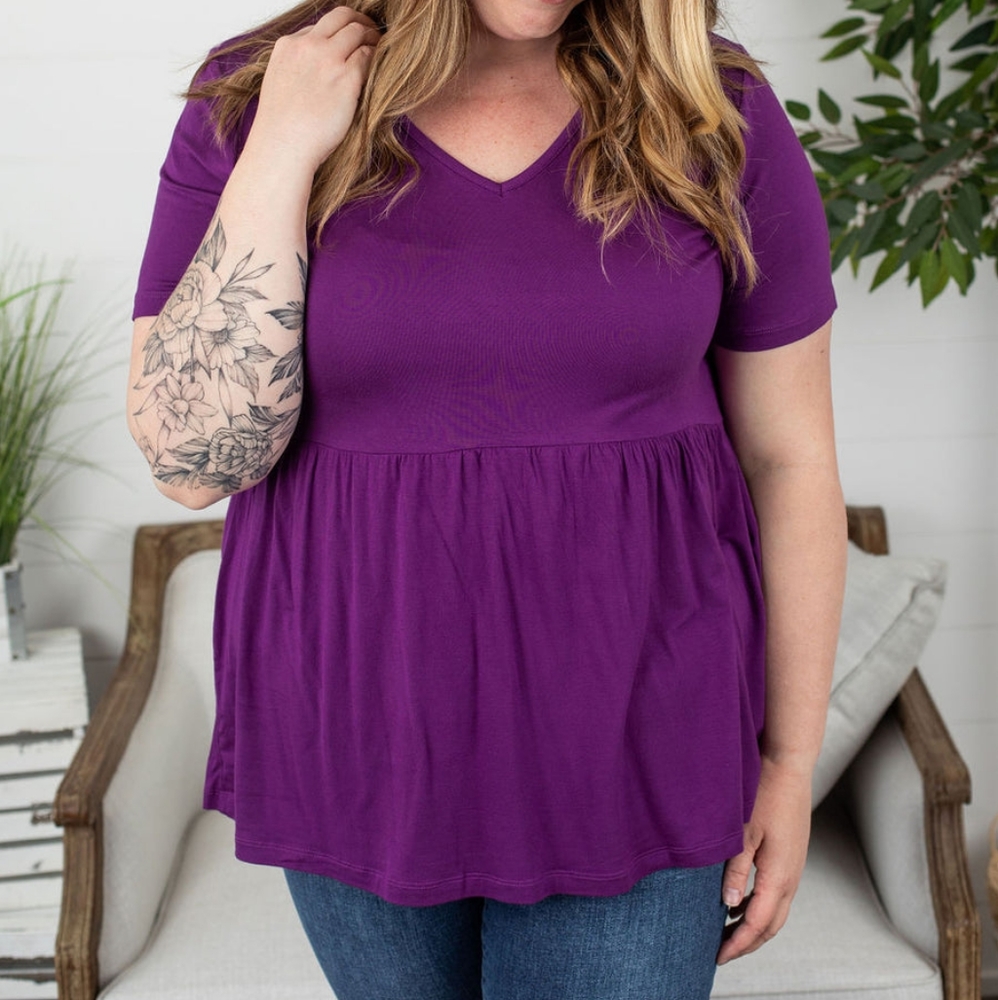 Purple Peplum Top